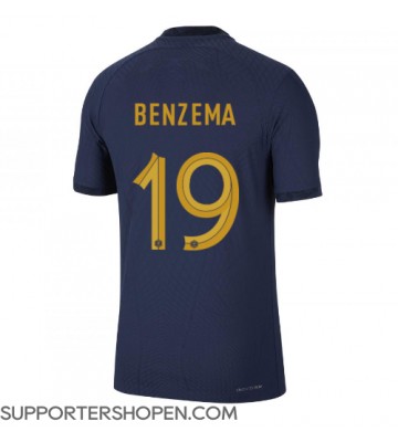 Frankrike Karim Benzema #19 Hemma Matchtröja VM 2022 Kortärmad